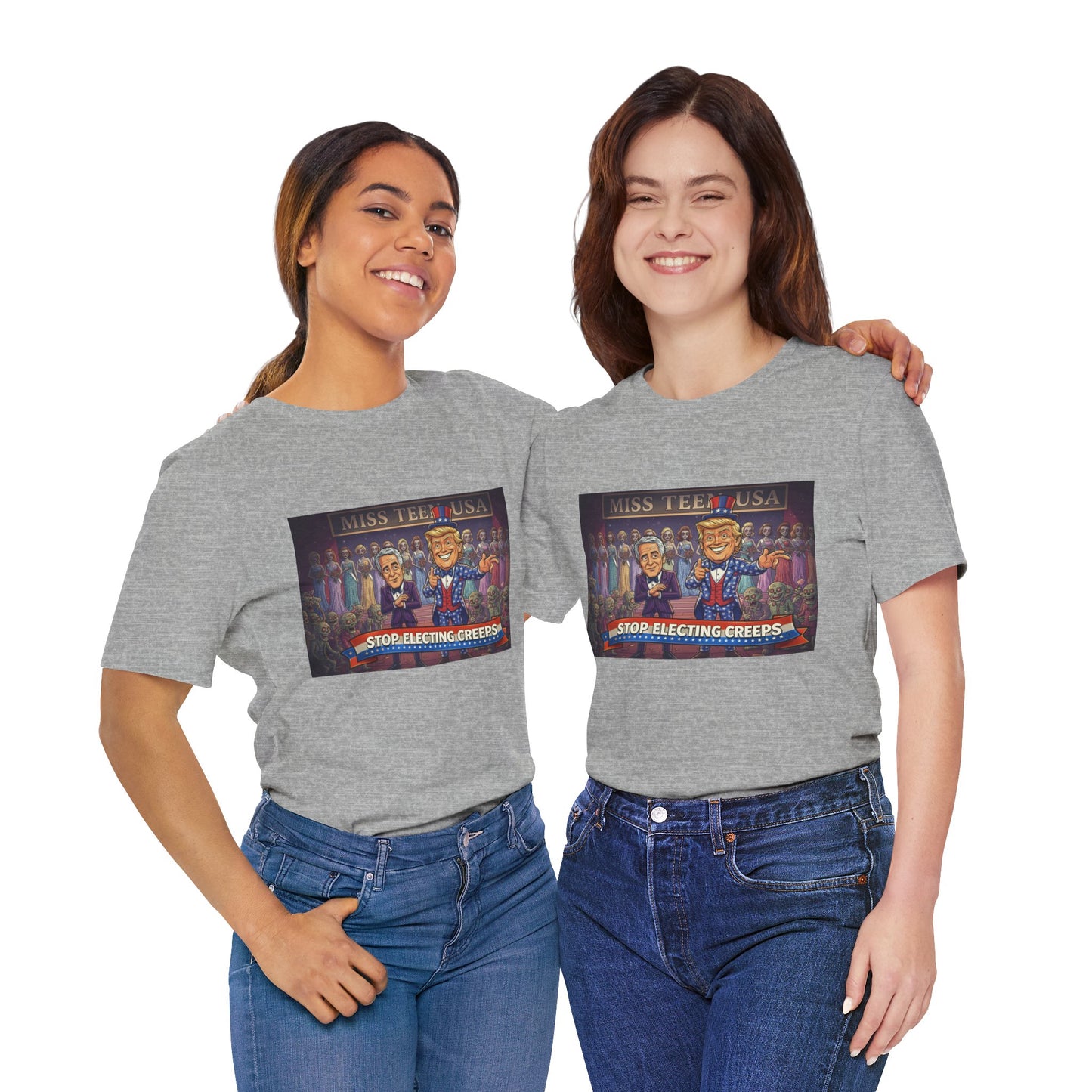 Political Satire Tee – "Stop Electing Creeps" Graphic Shirt