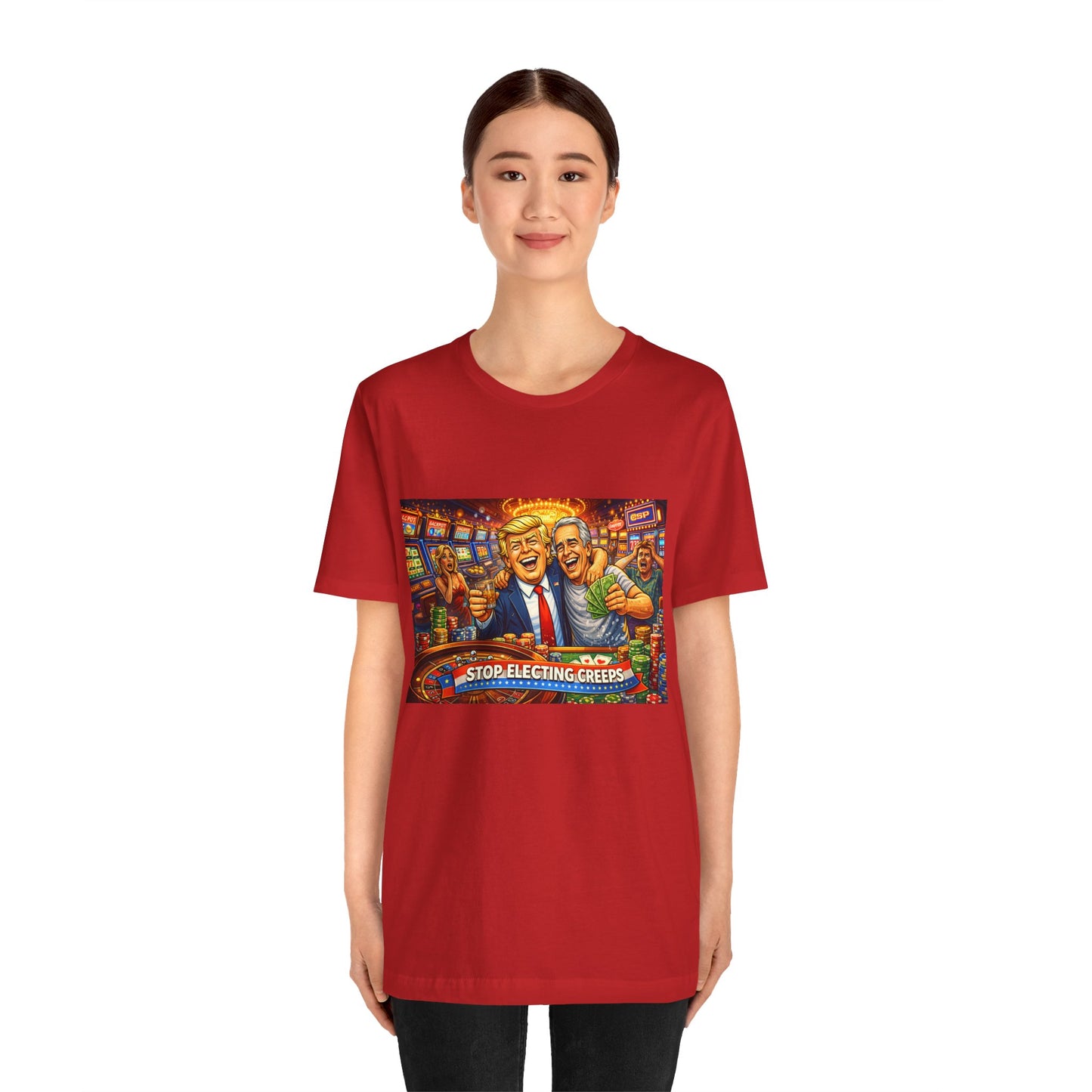 Stop Electing Creeps Graphic Tee — Political Satire T‑Shirt