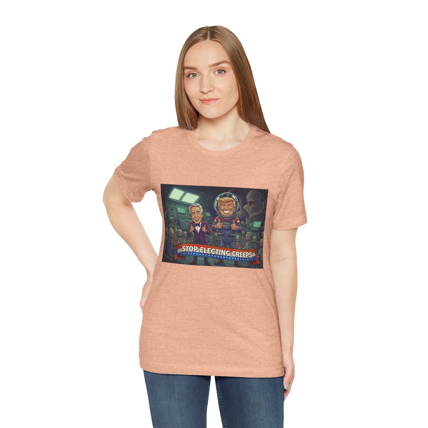 Political Satire Tee — “Stop Electing Creeps” Graphic Shirt