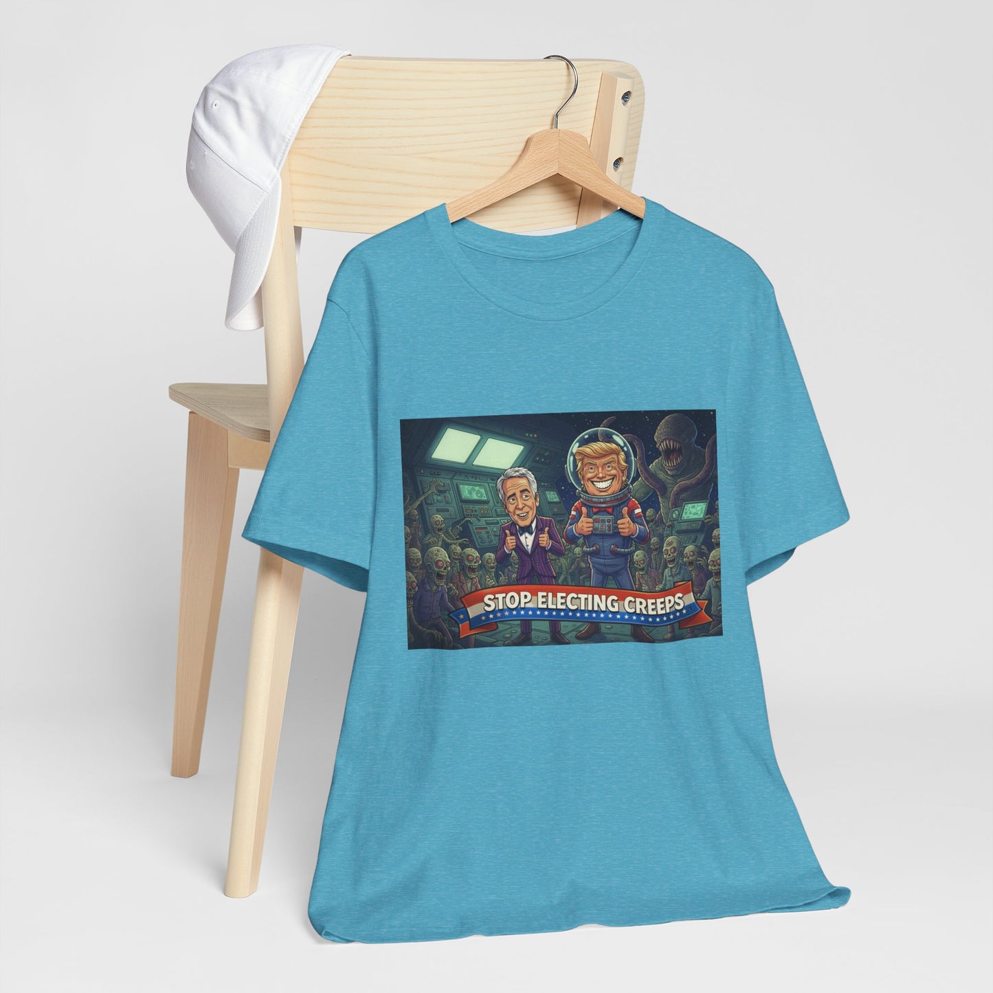 Political Satire Tee — “Stop Electing Creeps” Graphic Shirt