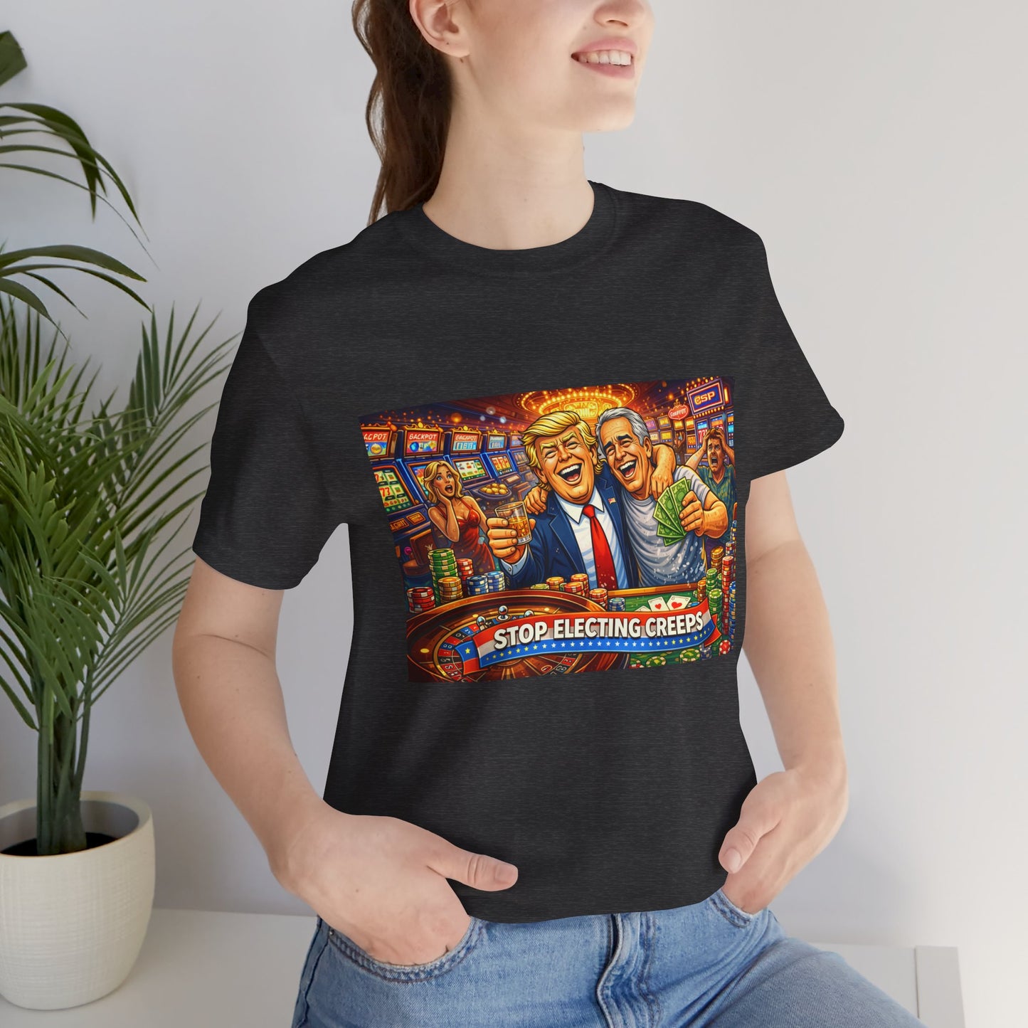 Stop Electing Creeps Graphic Tee — Political Satire T‑Shirt