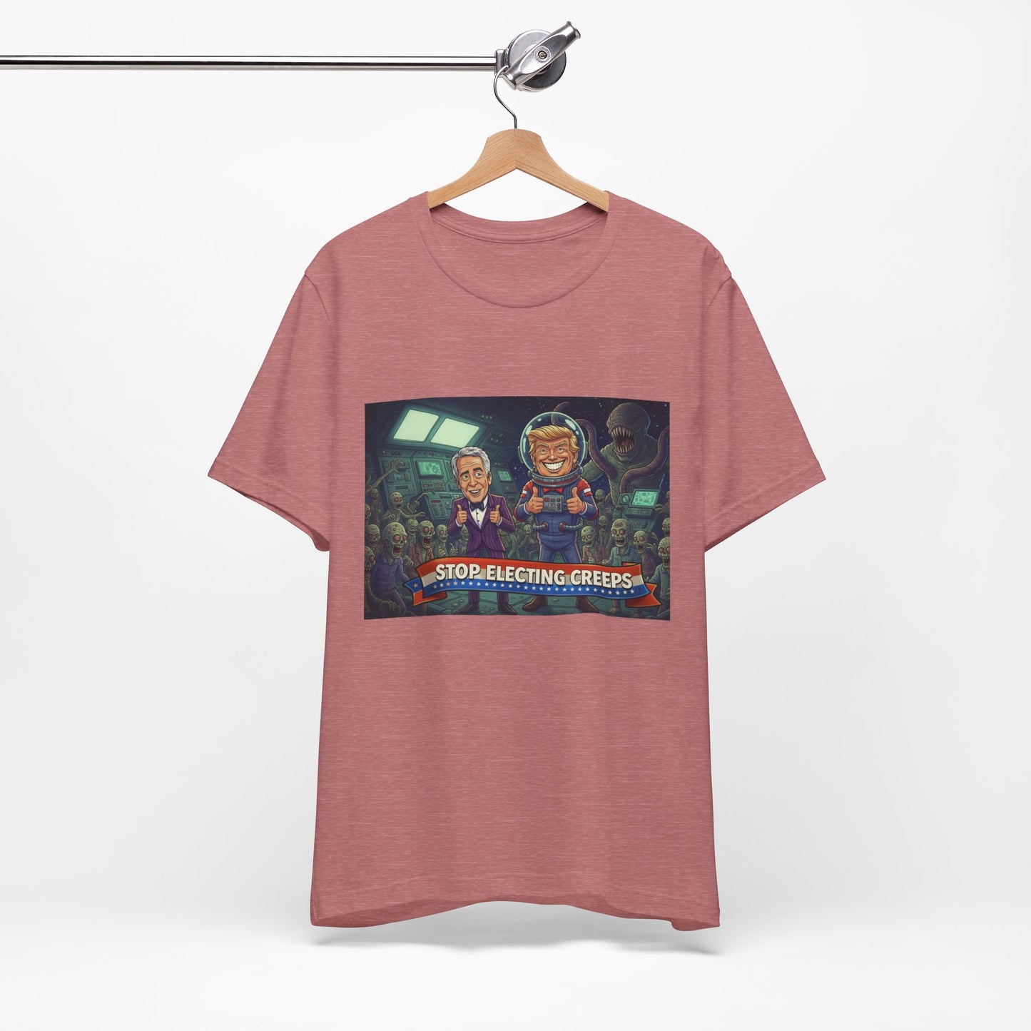 Political Satire Tee — “Stop Electing Creeps” Graphic Shirt