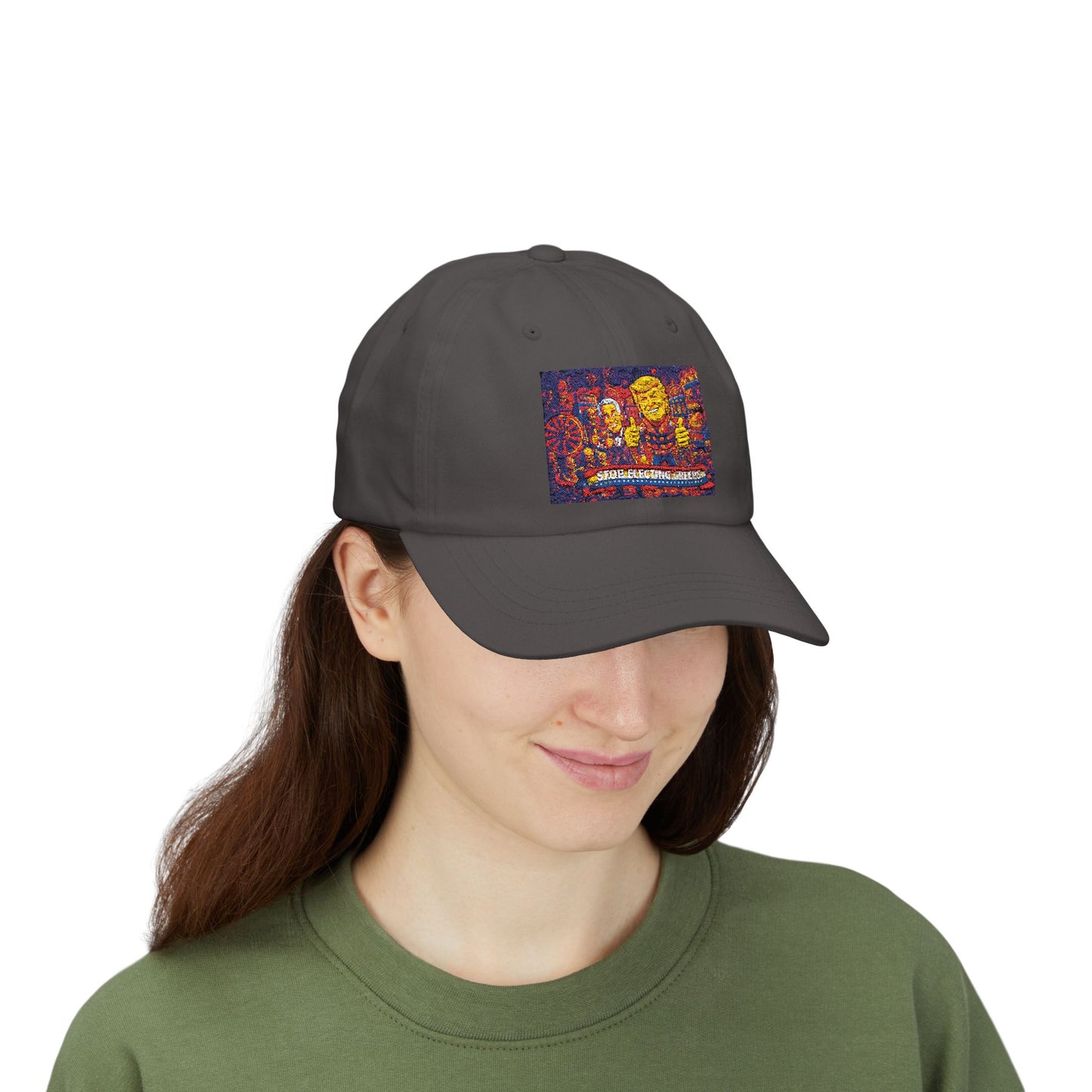Dad Cap — Colorful Mosaic Cartoon Patch "Doing A Racing Green"