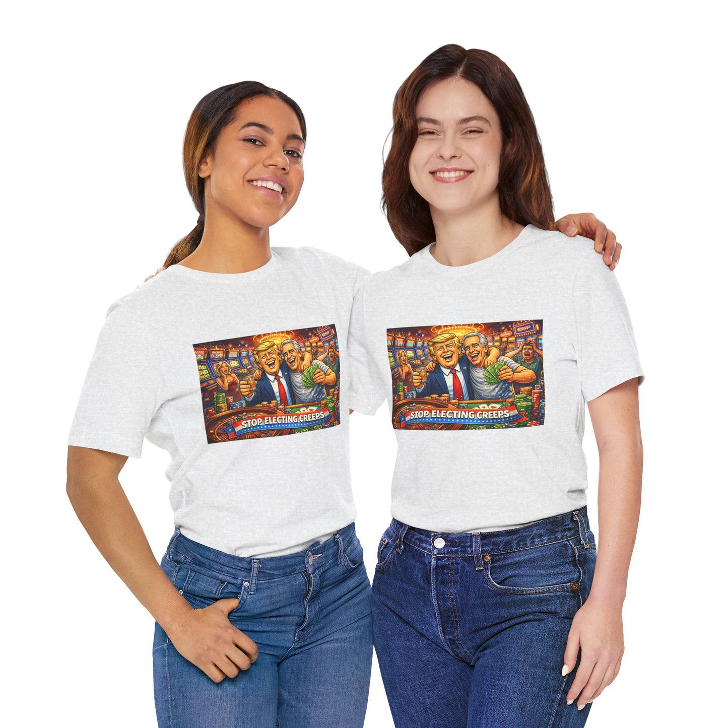 Stop Electing Creeps Graphic Tee — Political Satire T‑Shirt