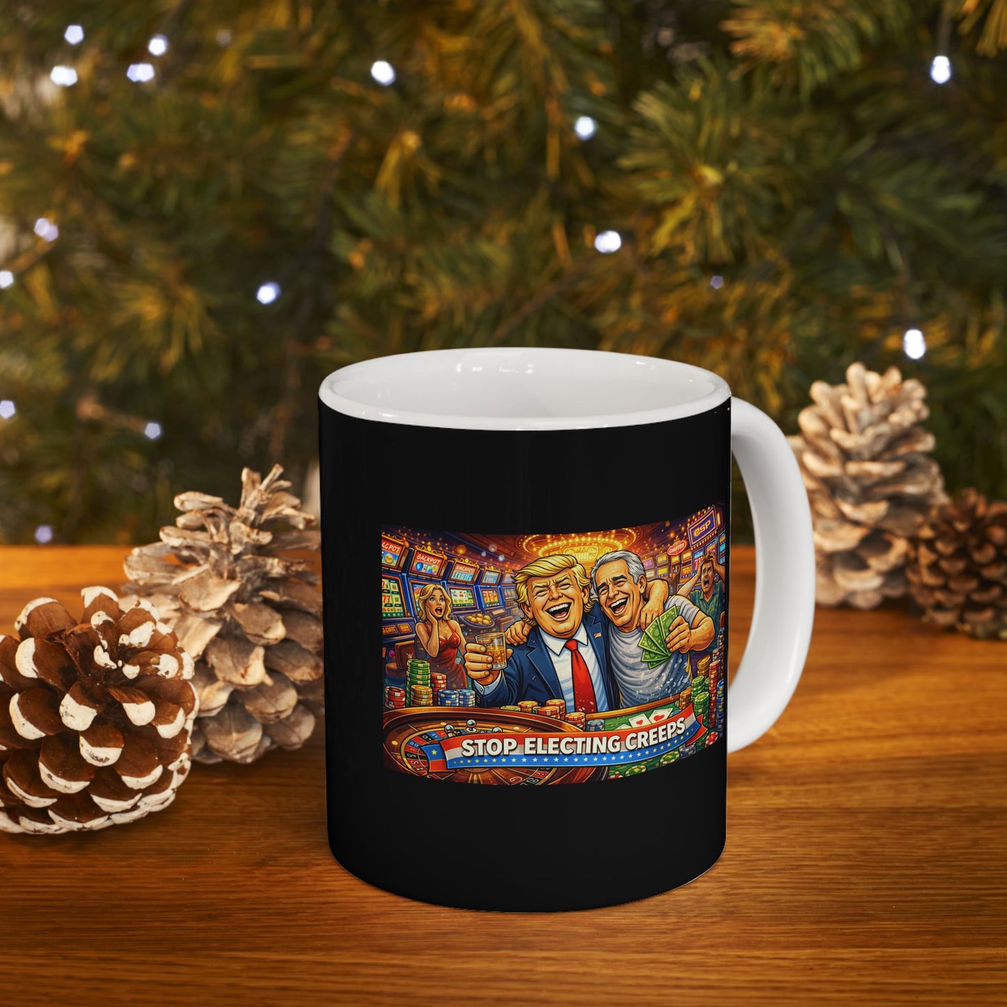 Gamer Arcade Ceramic Mug — Retro Slot Machine Art Coffee Cup (11oz & 15oz)