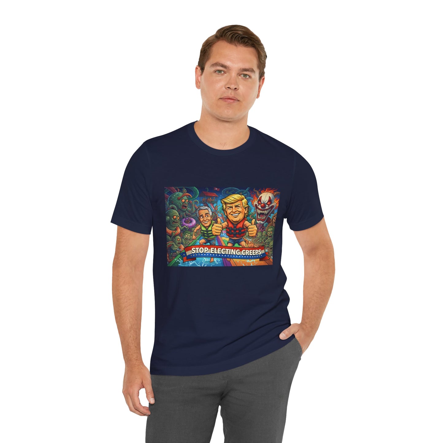 Political Graphic Tee — "Stop Electing Creeps" Bold Protest T‑Shirt