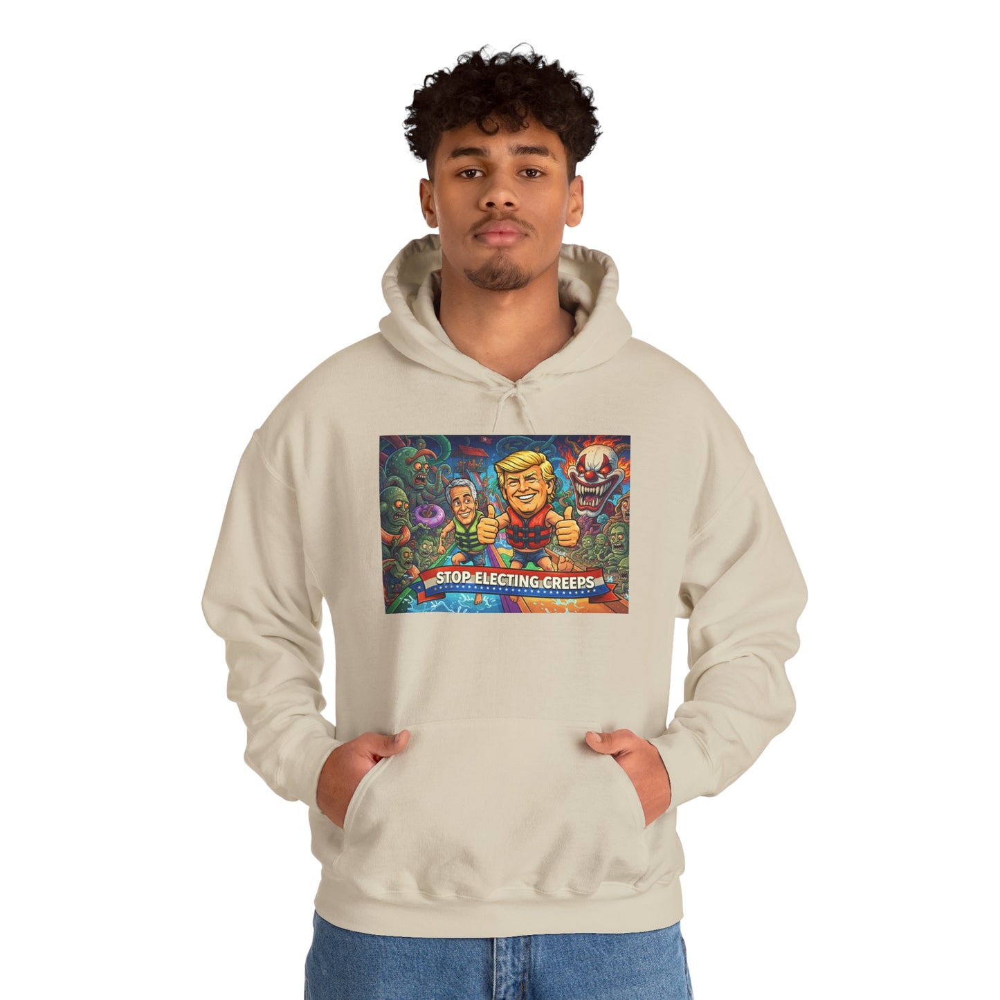 Stop Selecting Creeps Hoodie — Satirical Political Graphic Pullover