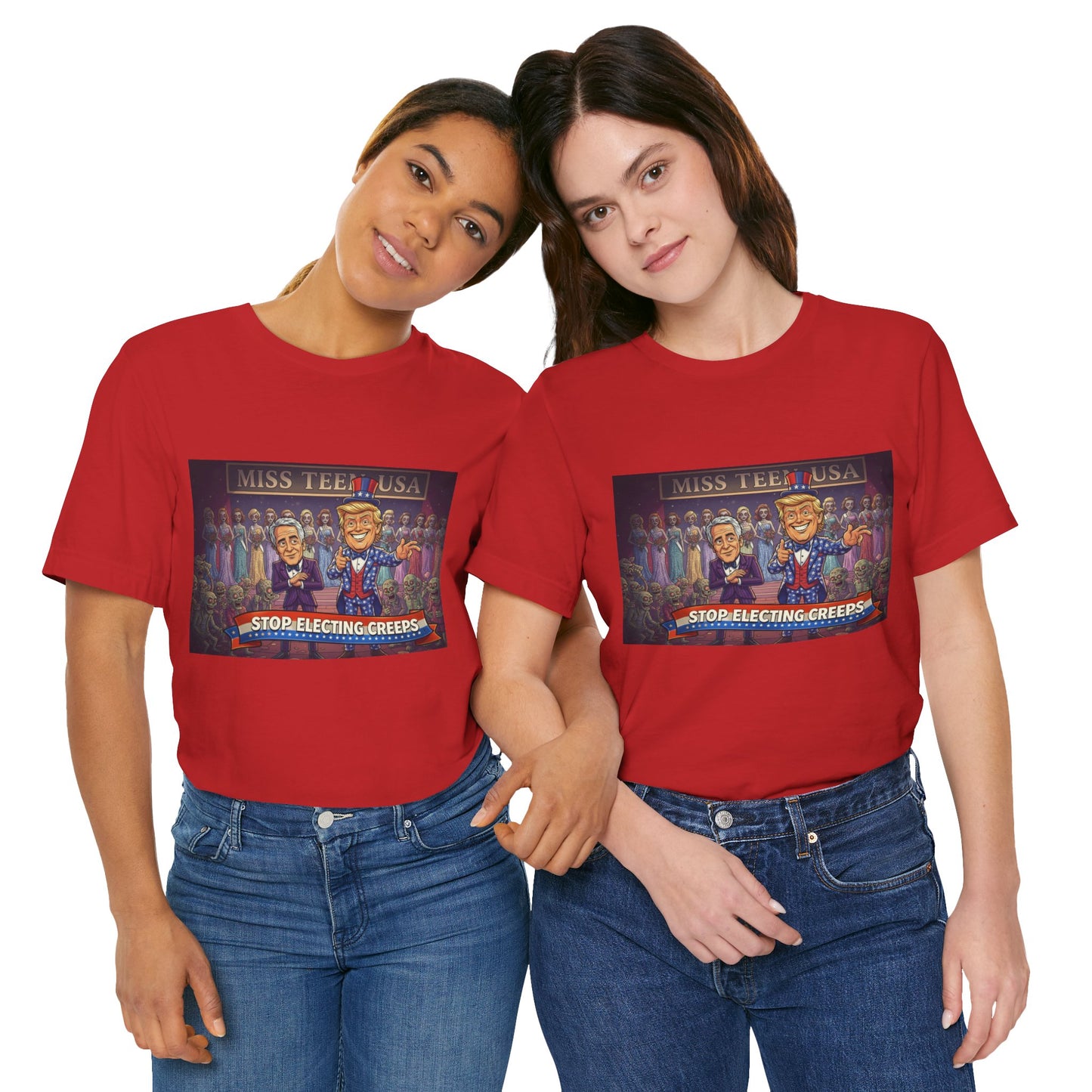 Political Satire Tee – "Stop Electing Creeps" Graphic Shirt