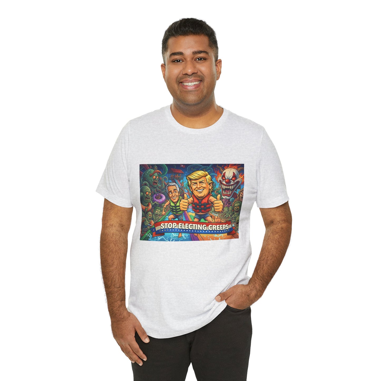 Political Graphic Tee — "Stop Electing Creeps" Bold Protest T‑Shirt
