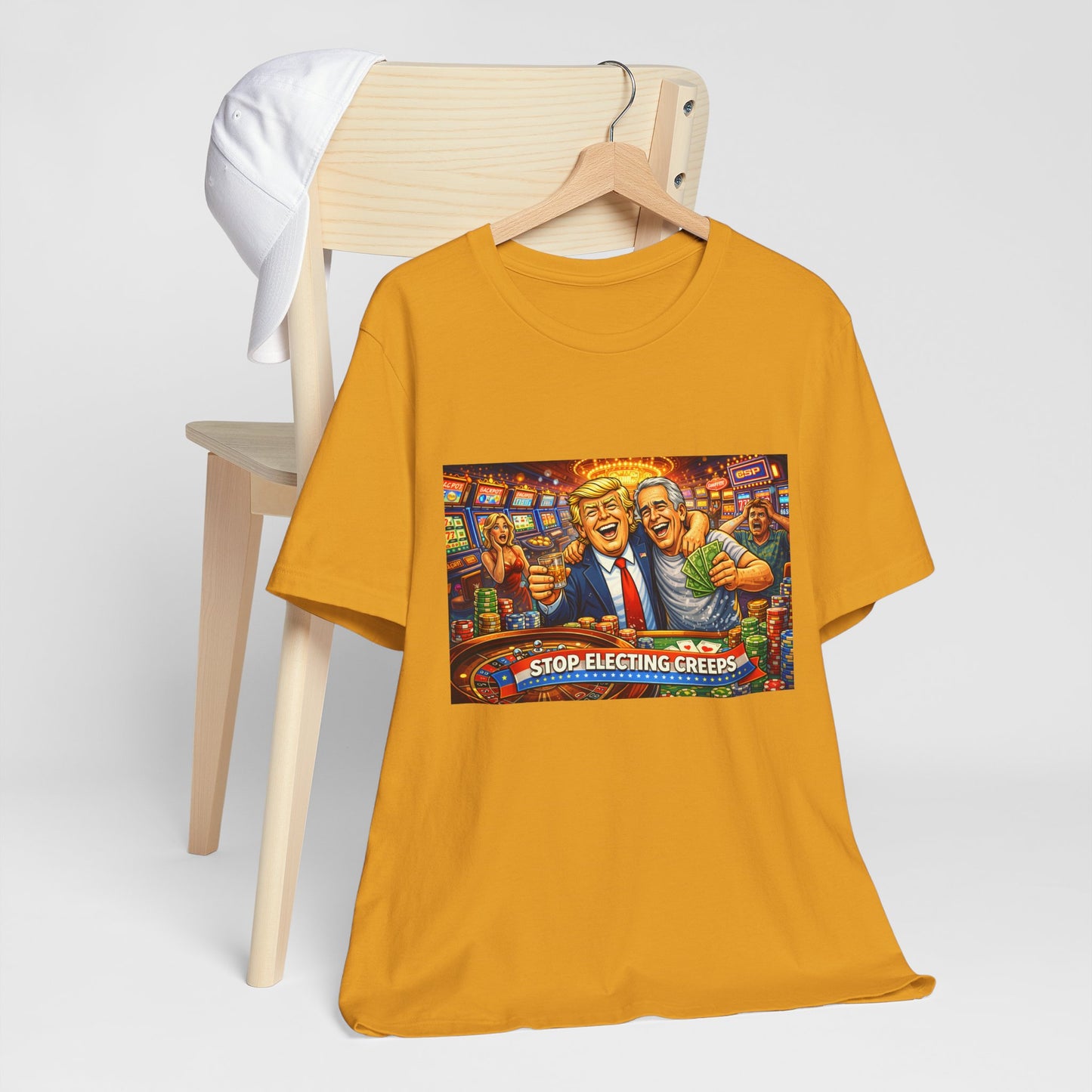 Stop Electing Creeps Graphic Tee — Political Satire T‑Shirt