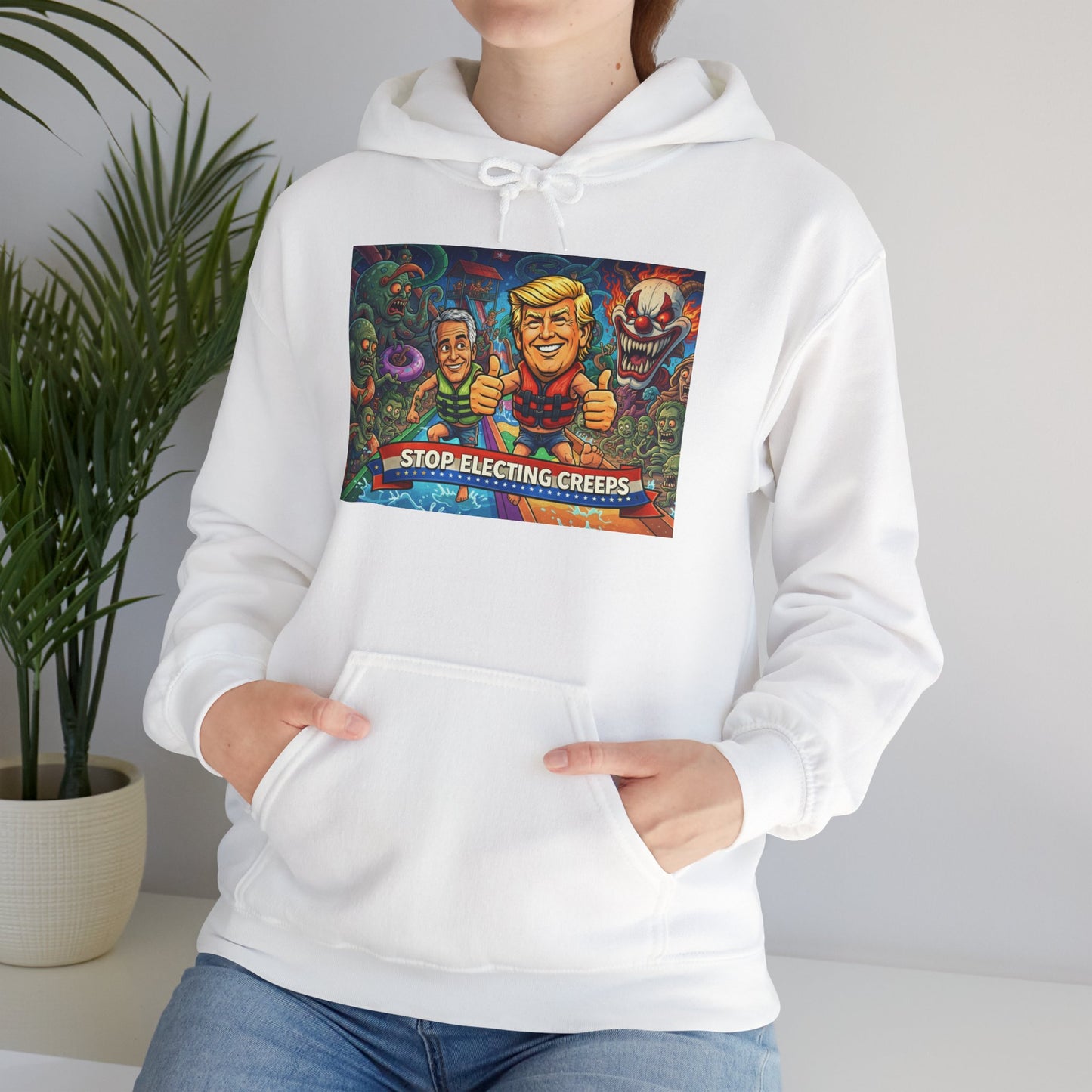Stop Selecting Creeps Hoodie — Satirical Political Graphic Pullover