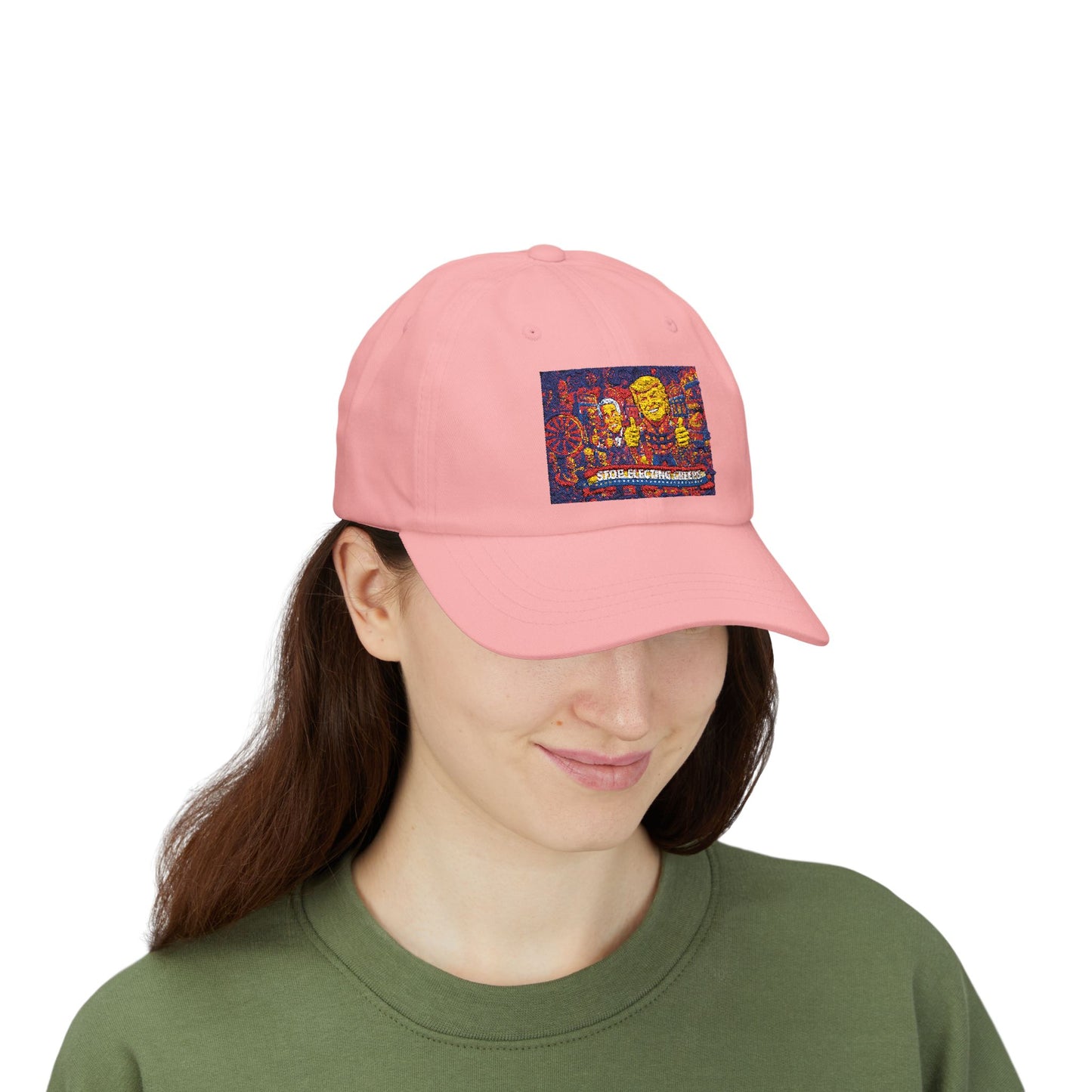 Dad Cap — Colorful Mosaic Cartoon Patch "Doing A Racing Green"