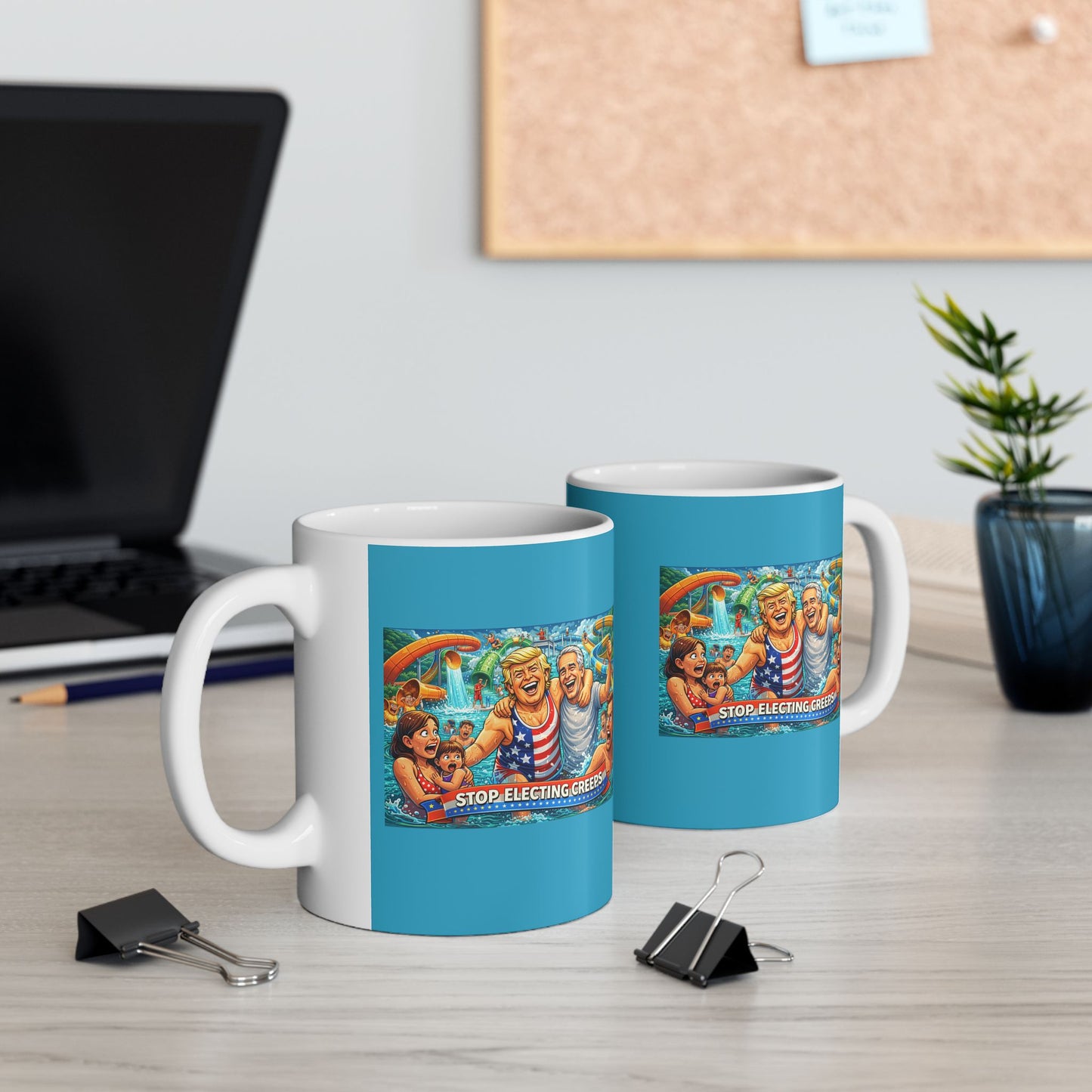 Beach Day Ceramic Mug — Retro Surfing Cartoon Design (11oz & 15oz)