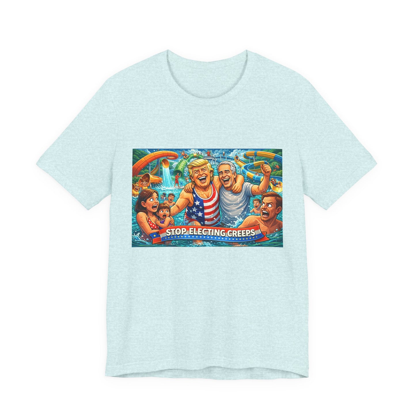 T‑Shirt — "Stop Fleecing Creeps" Beach Party Graphic Tee