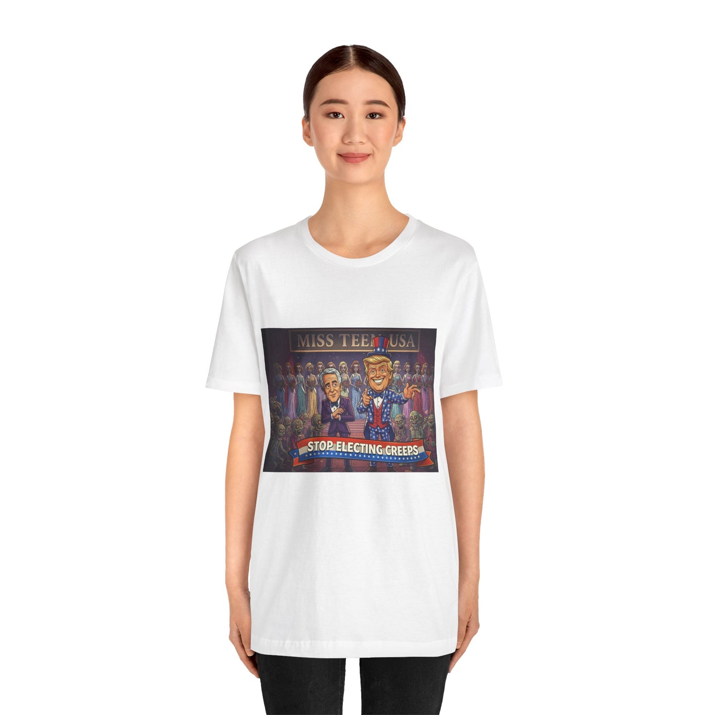 Political Satire Tee – "Stop Electing Creeps" Graphic Shirt