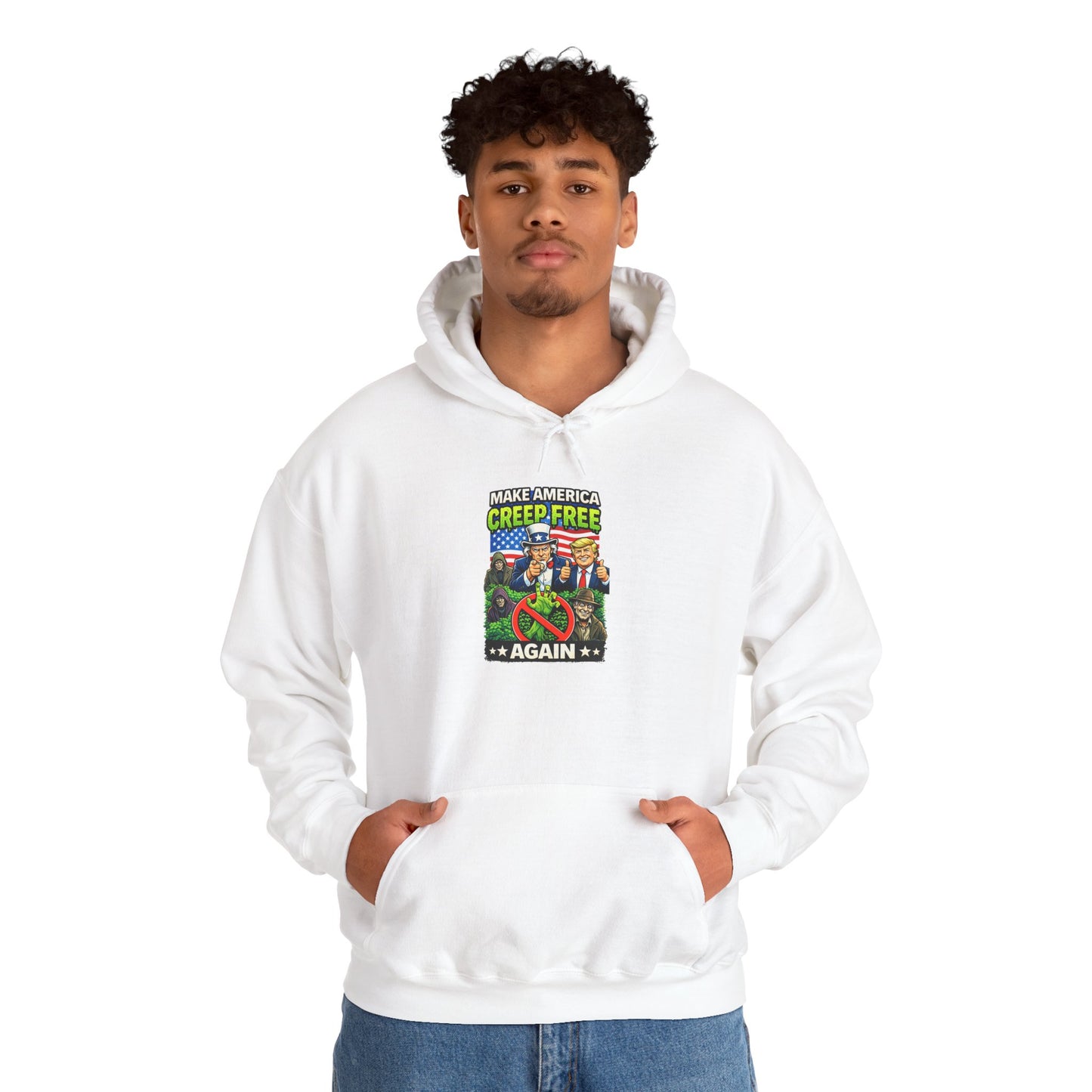 Hoodie — 'Creep-Free Again' Retro Horror Movie Poster Pullover