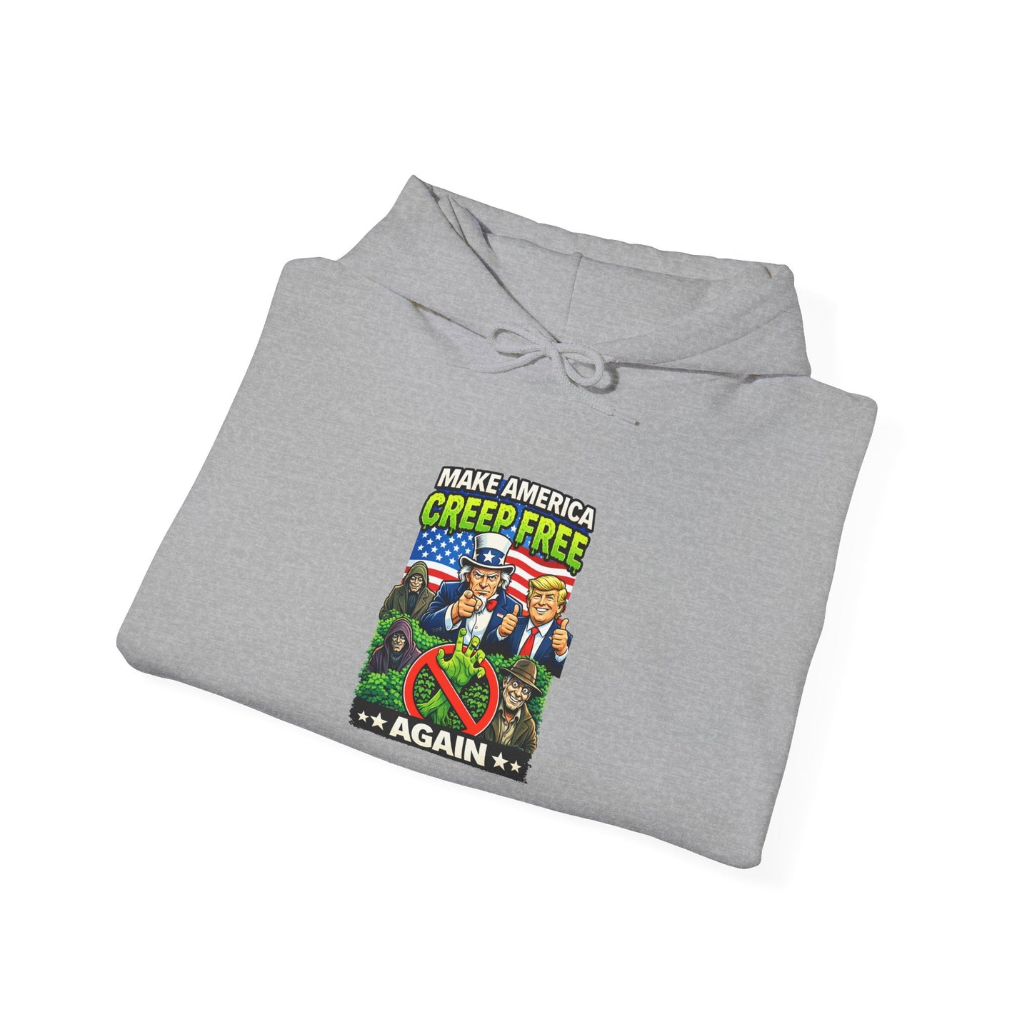 Hoodie — 'Creep-Free Again' Retro Horror Movie Poster Pullover