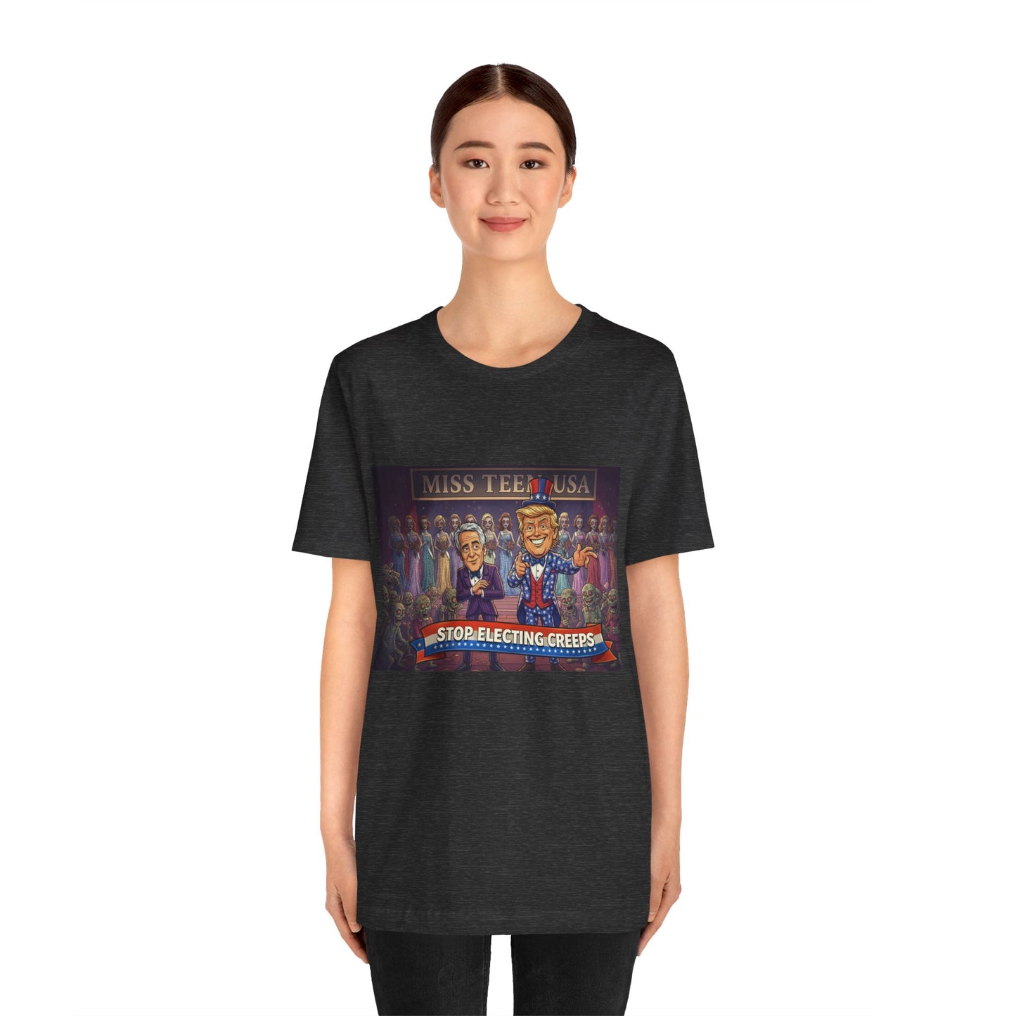 Political Satire Tee – "Stop Electing Creeps" Graphic Shirt