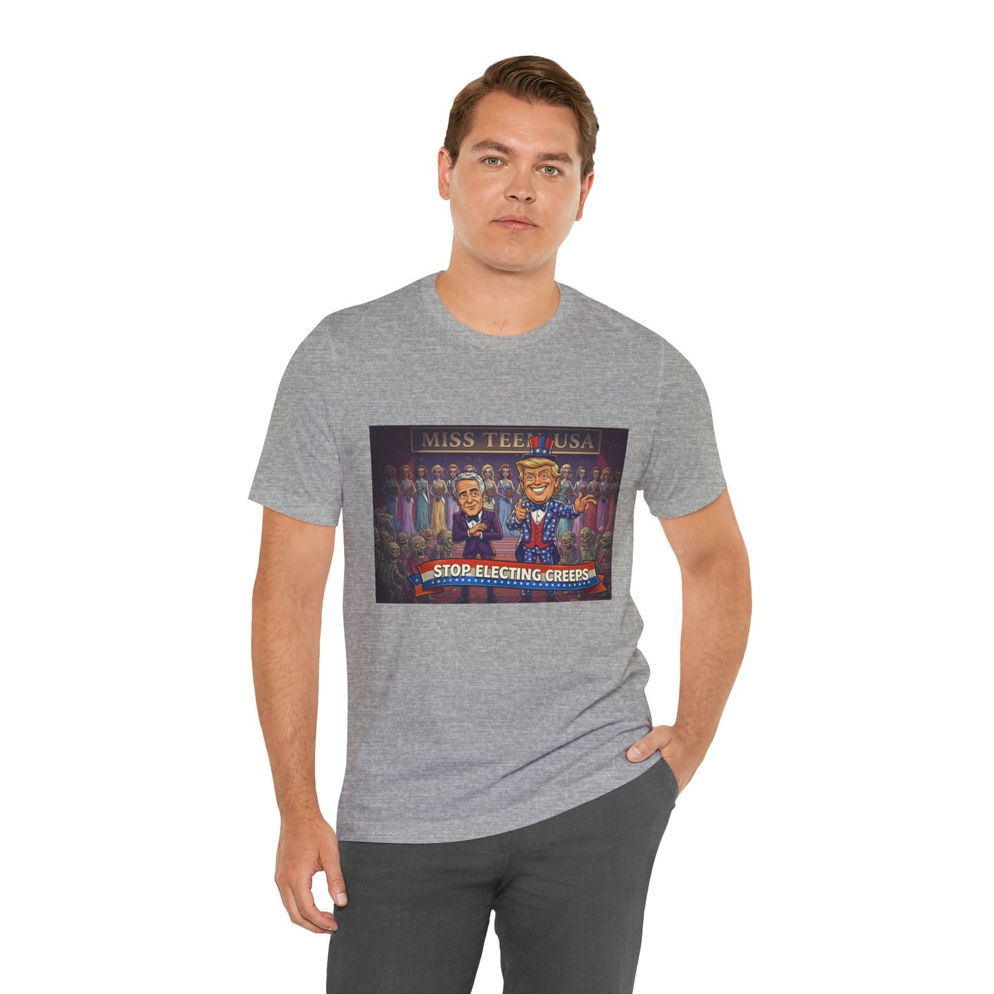 Political Satire Tee – "Stop Electing Creeps" Graphic Shirt