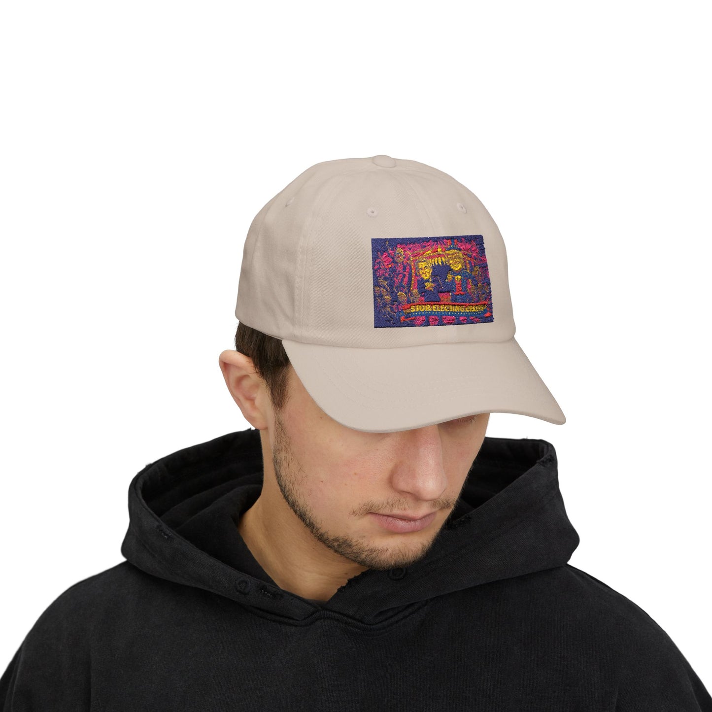 Dad Cap — Vintage Surfing Scene Embroidered 'Long Beach/Calif.' Hat