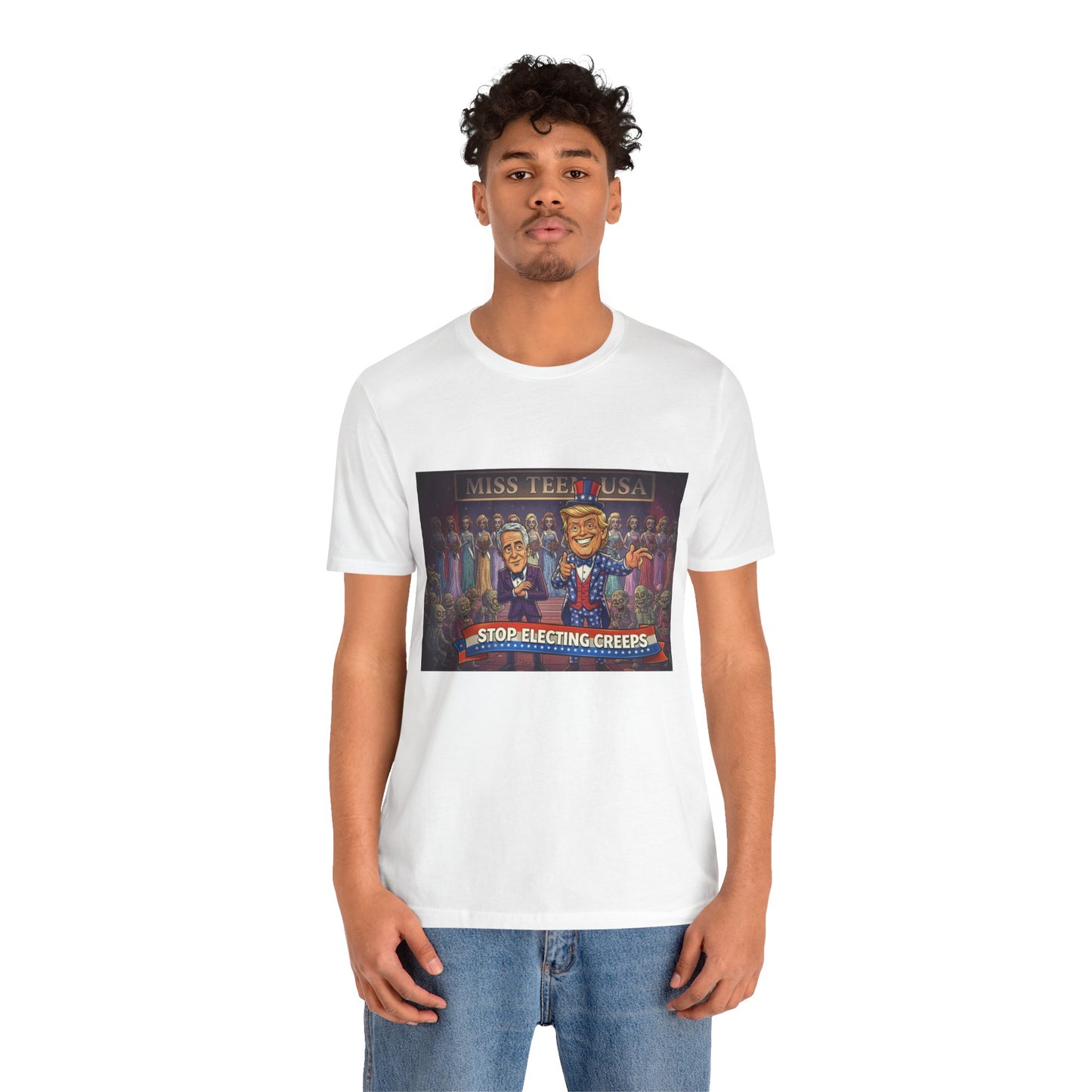 Political Satire Tee – "Stop Electing Creeps" Graphic Shirt