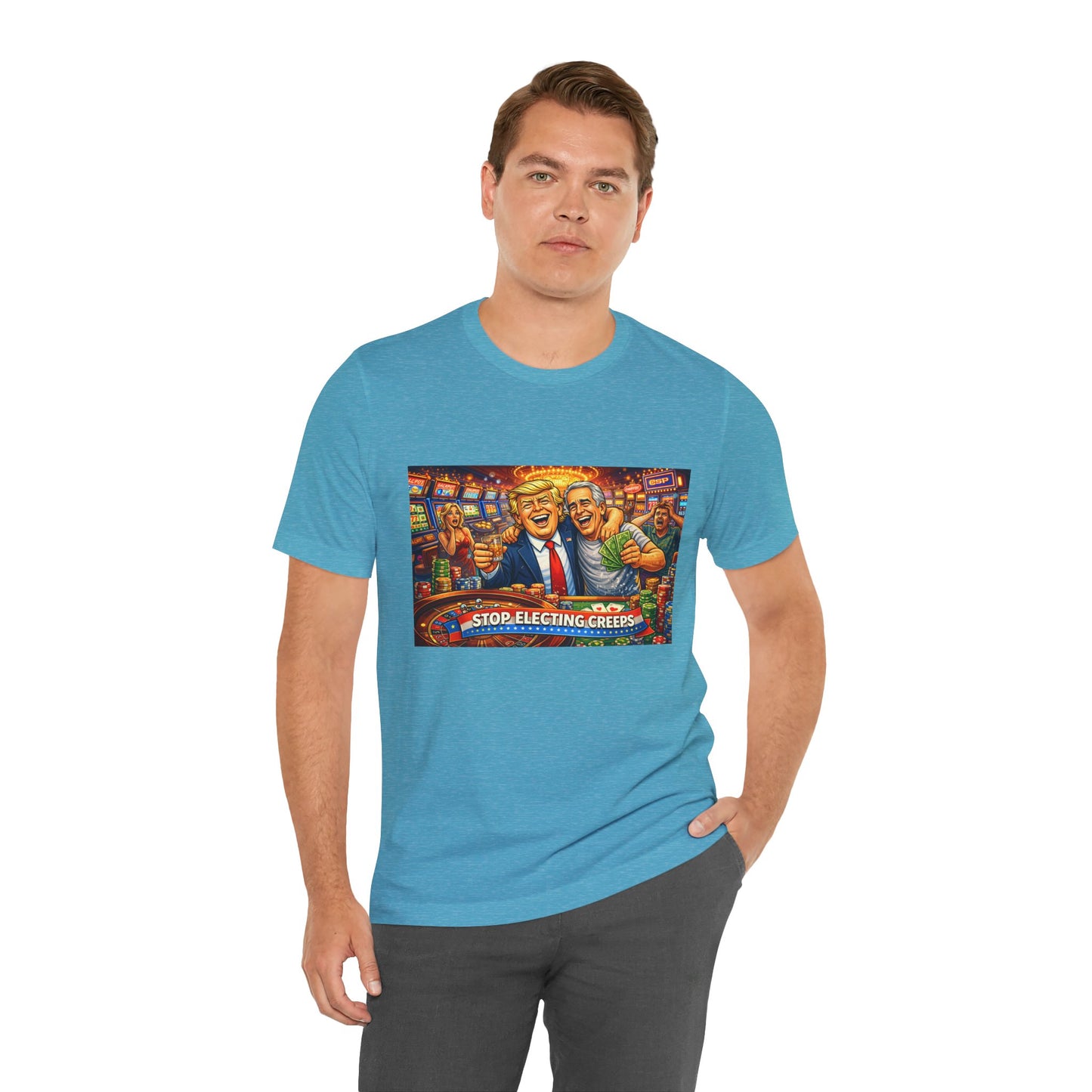 Stop Electing Creeps Graphic Tee — Political Satire T‑Shirt