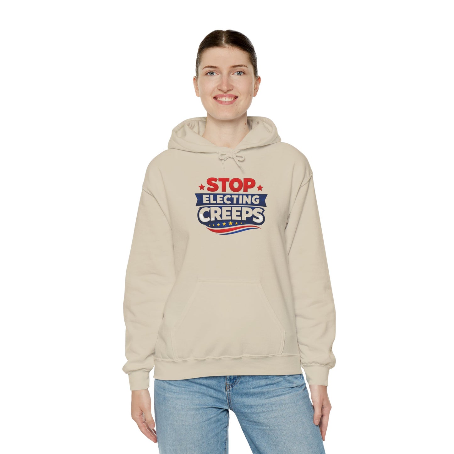 Political Hoodie - "Stop Electing Creeps" Protest Pullover