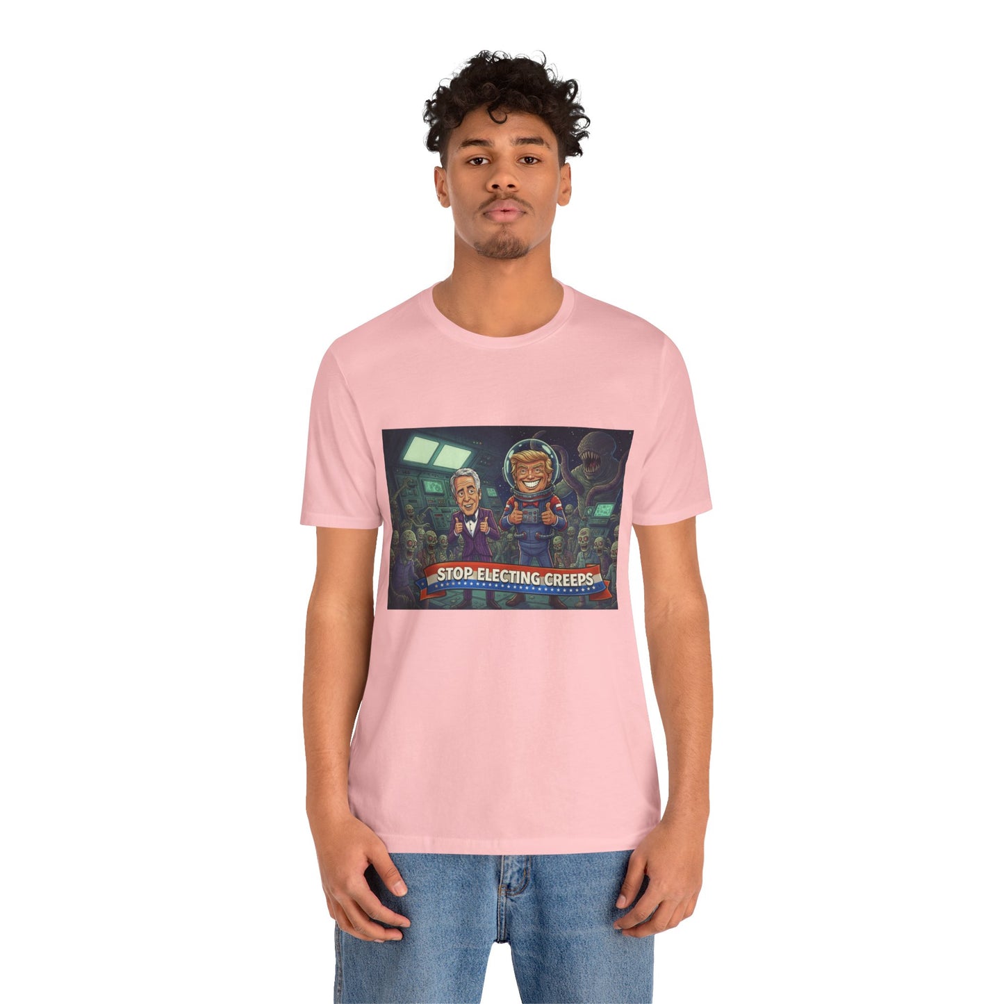 Political Satire Tee — “Stop Electing Creeps” Graphic Shirt