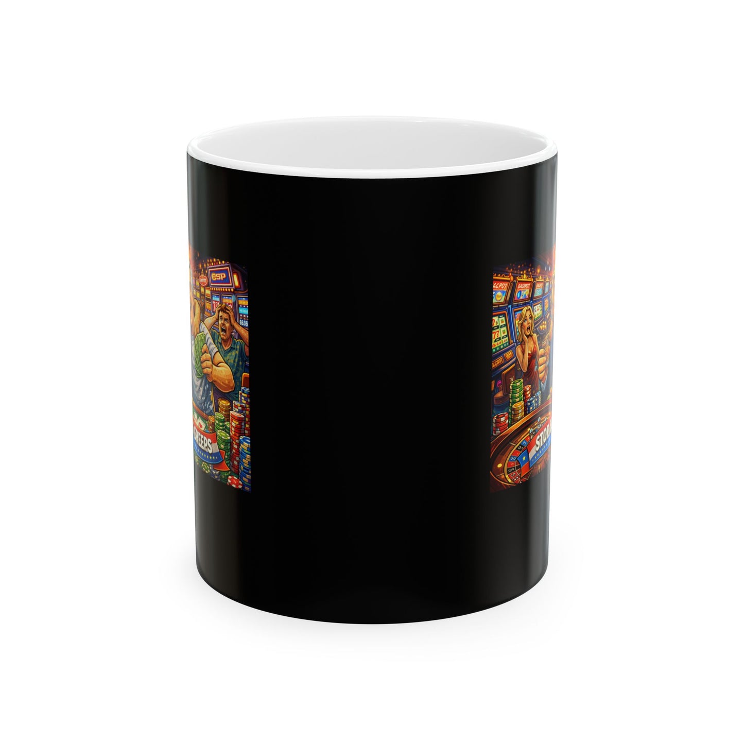 Gamer Arcade Ceramic Mug — Retro Slot Machine Art Coffee Cup (11oz & 15oz)