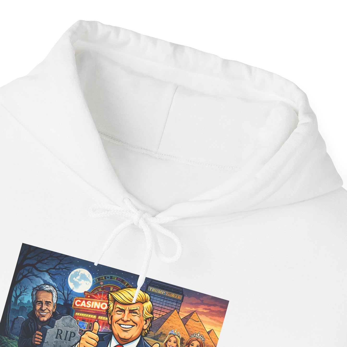 Political Hoodie — 'Make America Grateful' Cartoon Trump & Supporters Graphic Hoodie