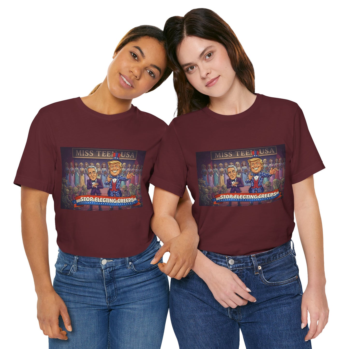 Political Satire Tee – "Stop Electing Creeps" Graphic Shirt