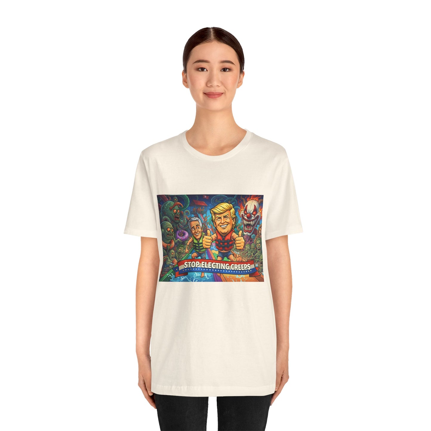 Political Graphic Tee — "Stop Electing Creeps" Bold Protest T‑Shirt