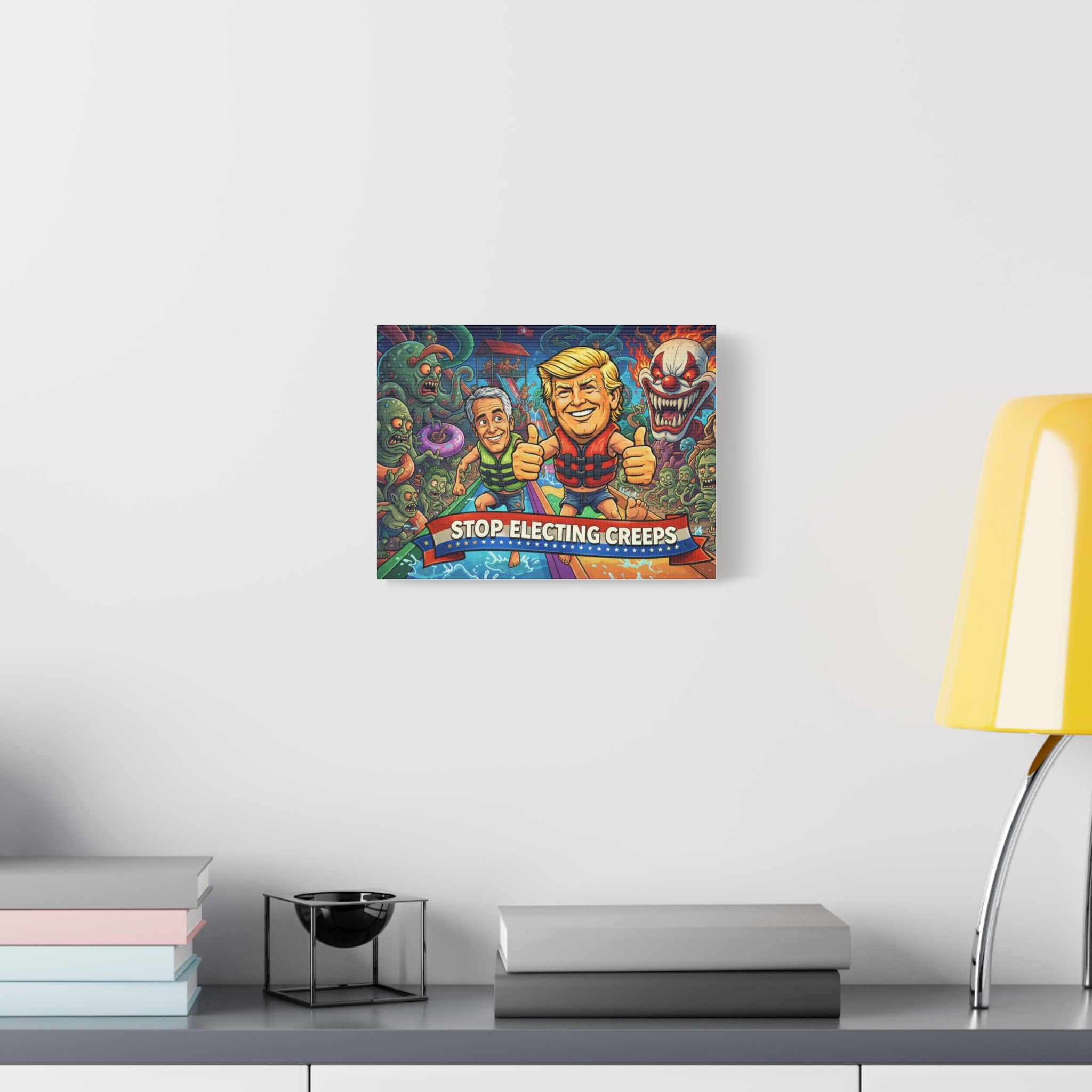 Matte Canvas Print - "Stop Electing Creeps" Political Art