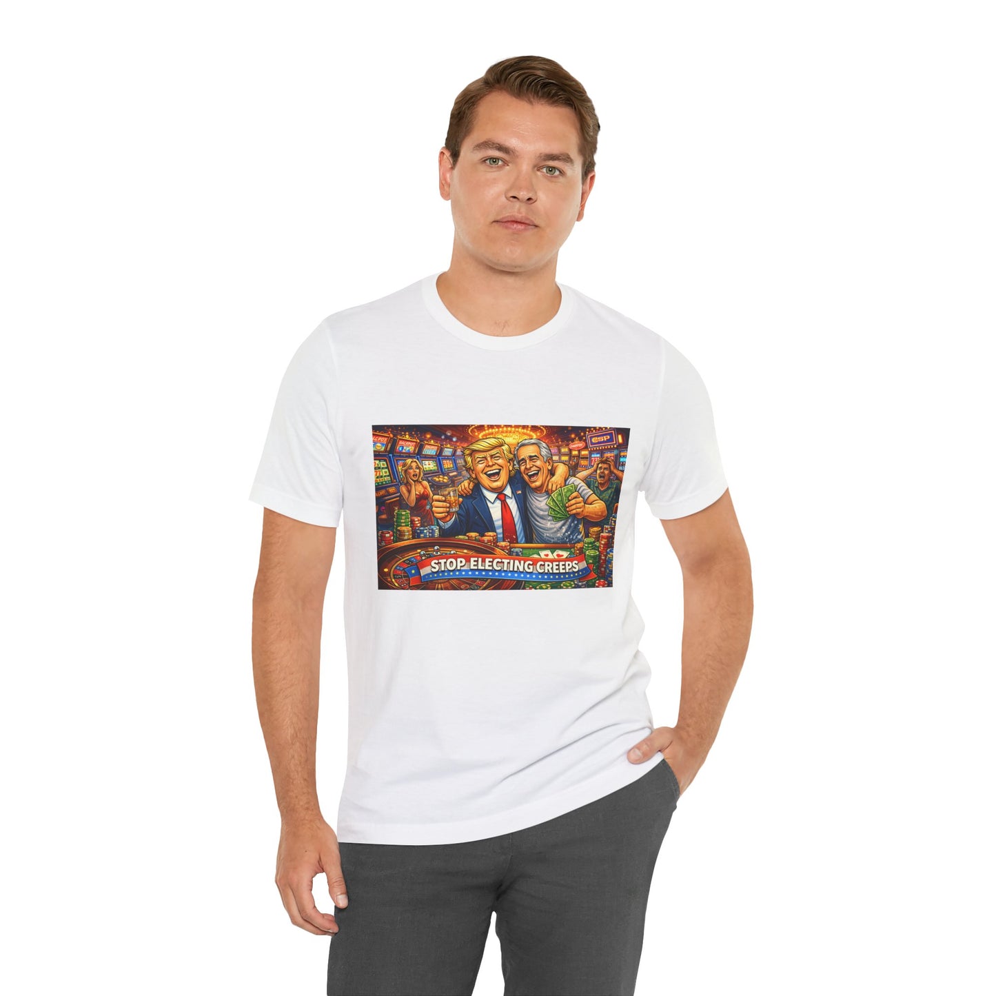 Stop Electing Creeps Graphic Tee — Political Satire T‑Shirt