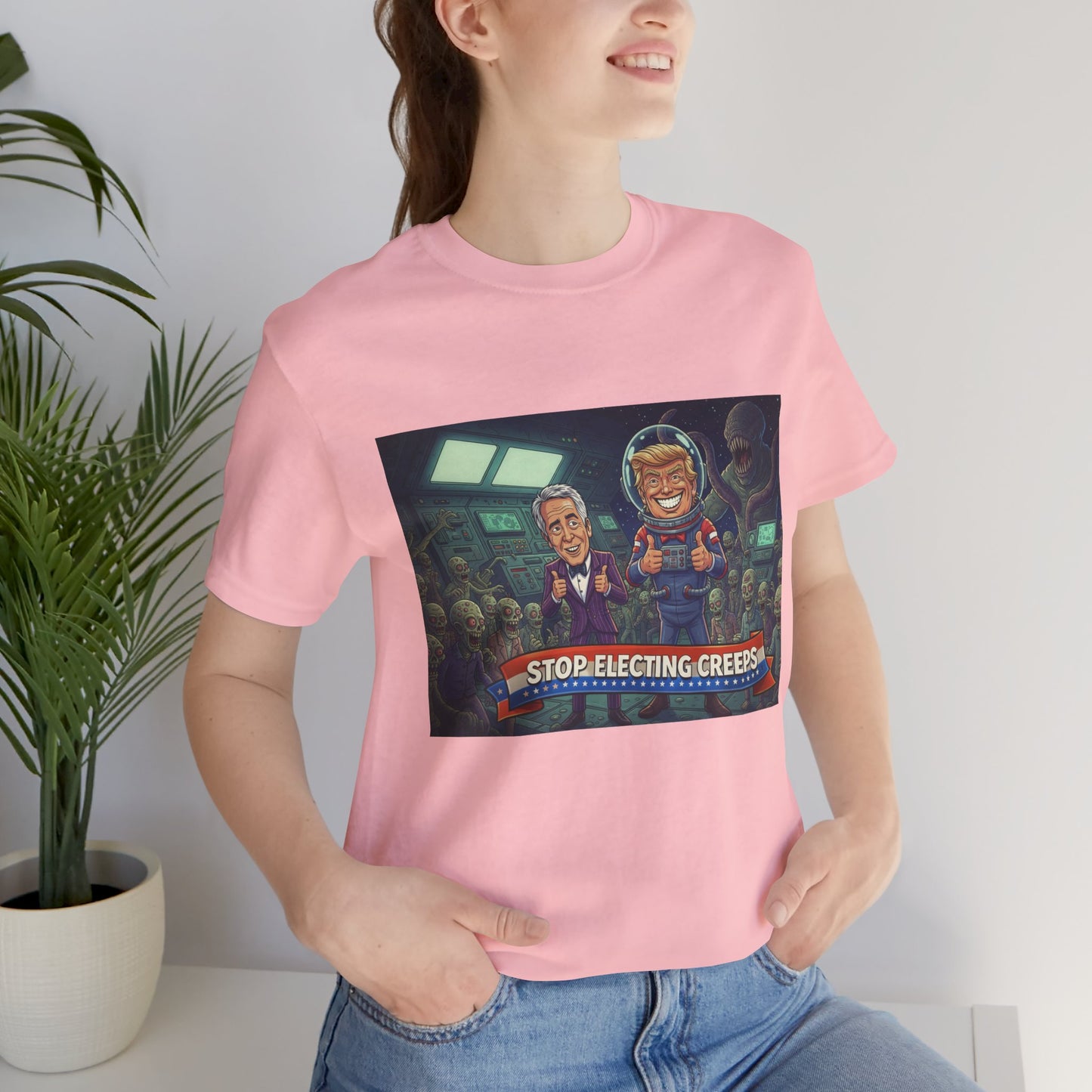 Political Satire Tee — “Stop Electing Creeps” Graphic Shirt