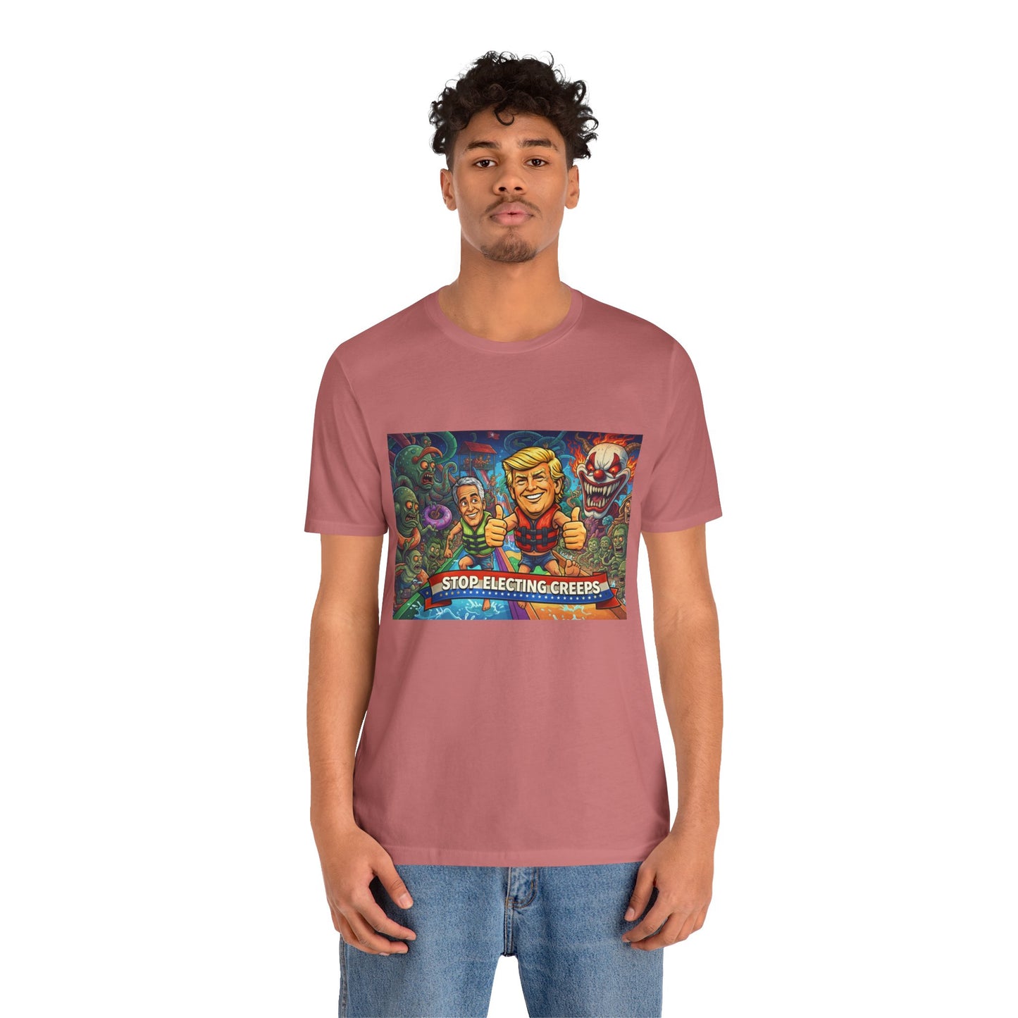 Political Graphic Tee — "Stop Electing Creeps" Bold Protest T‑Shirt