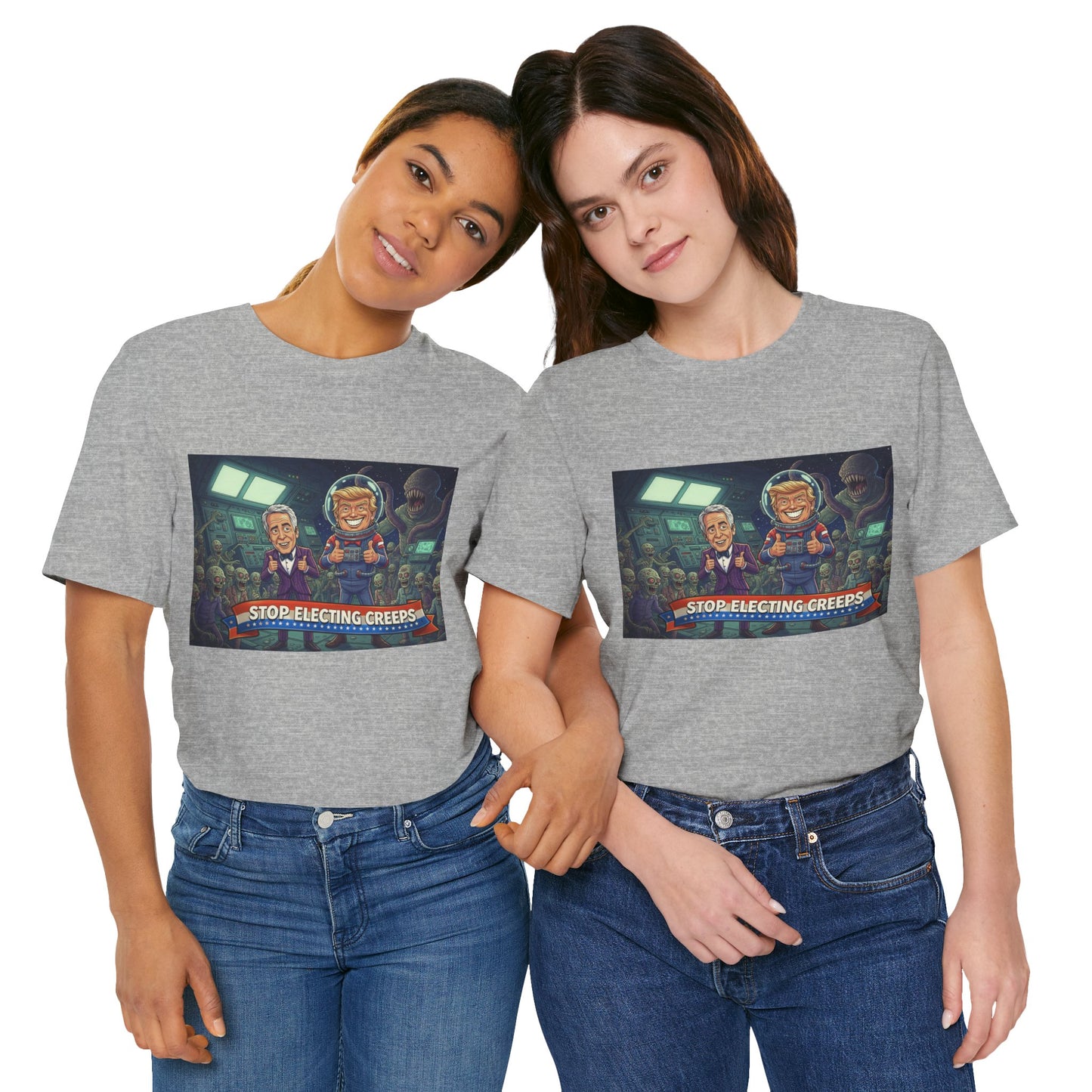 Political Satire Tee — “Stop Electing Creeps” Graphic Shirt