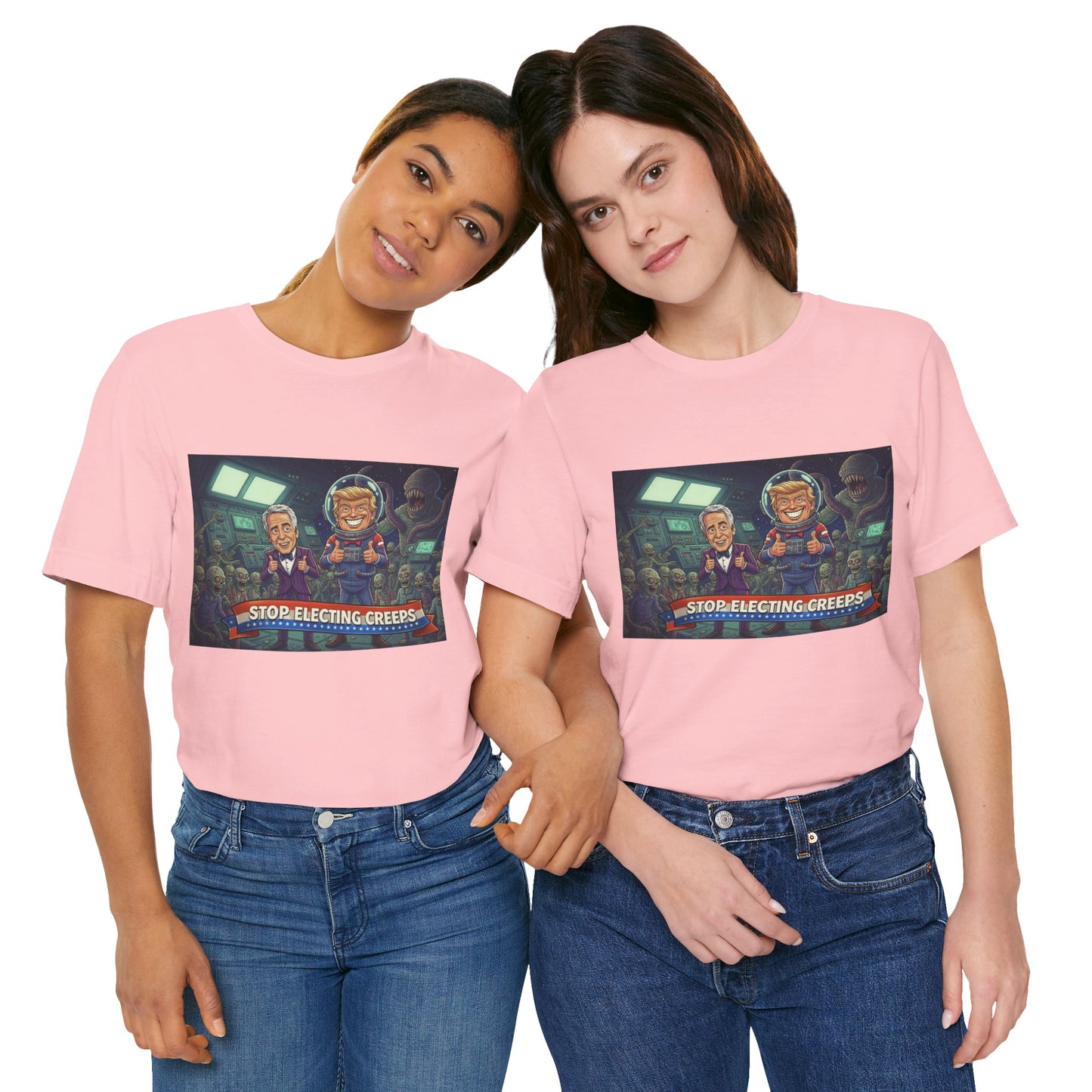 Political Satire Tee — “Stop Electing Creeps” Graphic Shirt