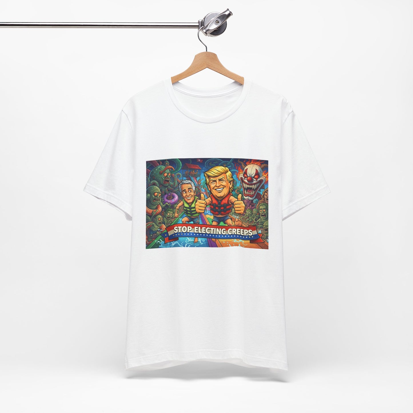 Political Graphic Tee — "Stop Electing Creeps" Bold Protest T‑Shirt