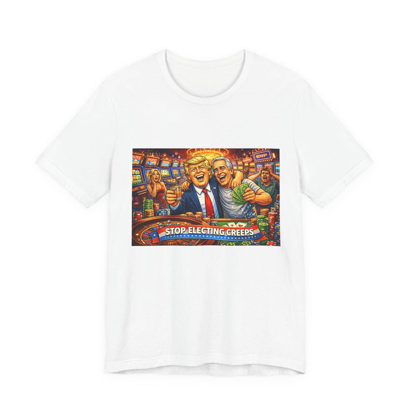 Stop Electing Creeps Graphic Tee — Political Satire T‑Shirt