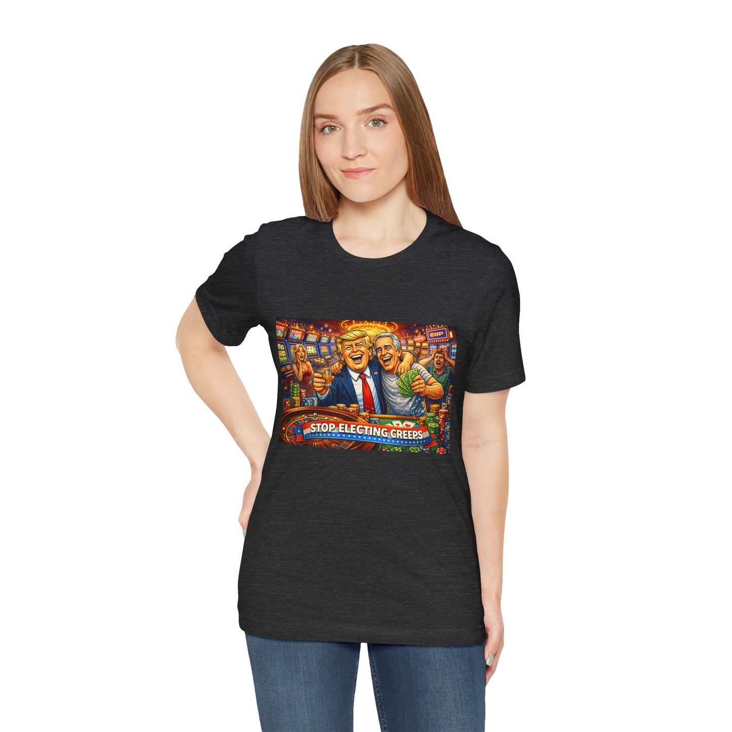 Stop Electing Creeps Graphic Tee — Political Satire T‑Shirt