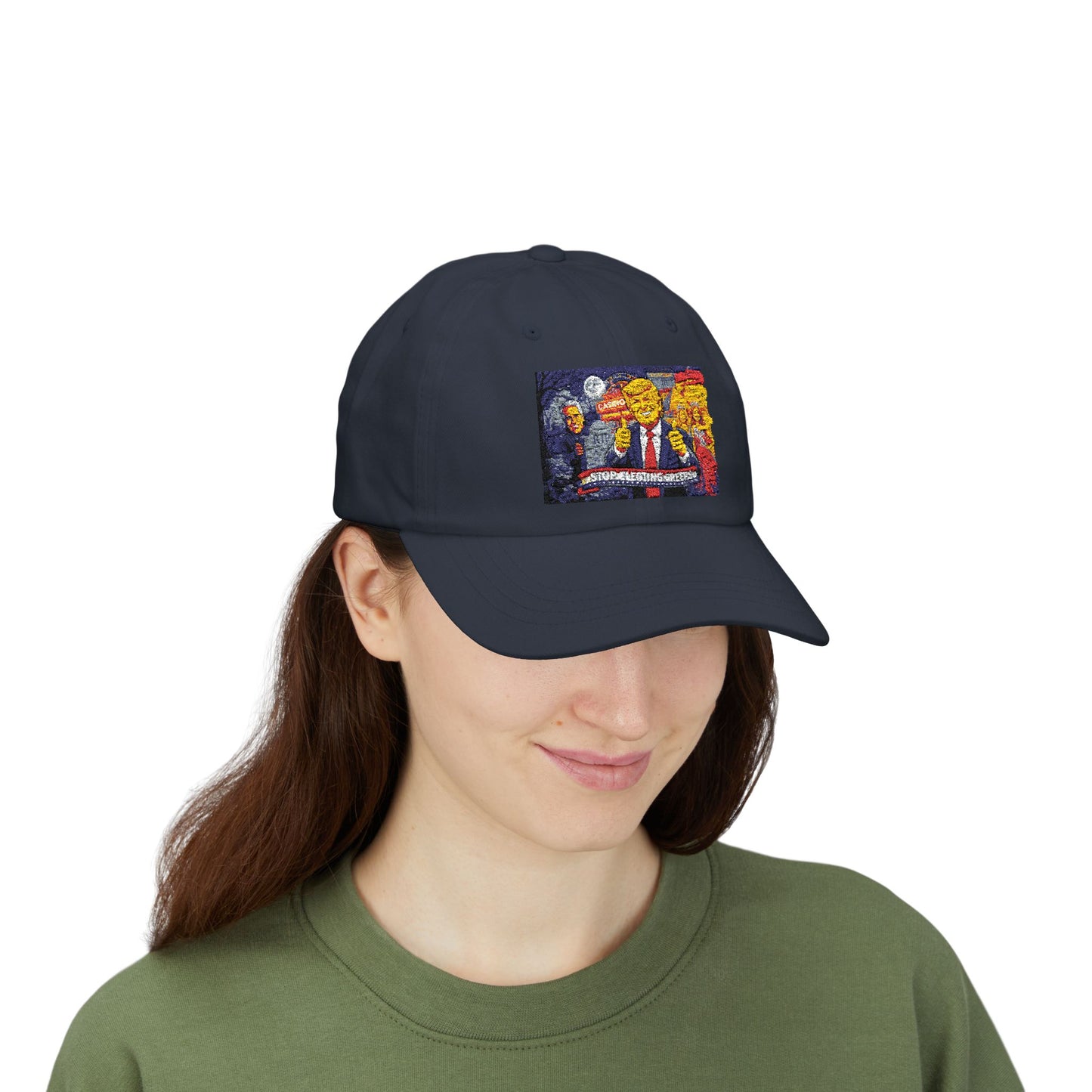 Dad Cap with Pixel Art Political Leader Design